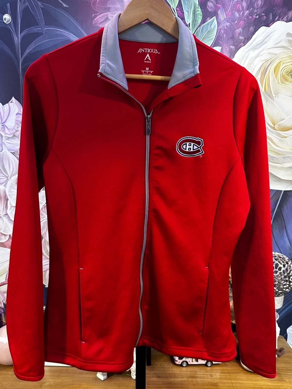Antigua M Montreal Canadiens Red Zip Jacket Sporty Athleisure Casual Classic